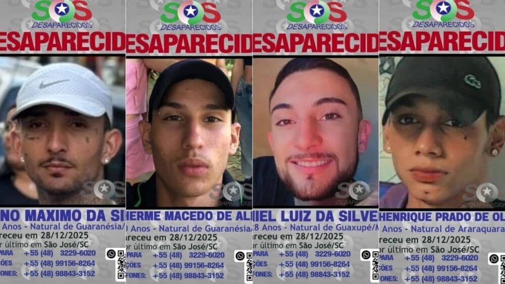 Quatro corpos são encontrados na Grande Florianópolis; polícia investiga ligação com jovens mineiros desaparecidos