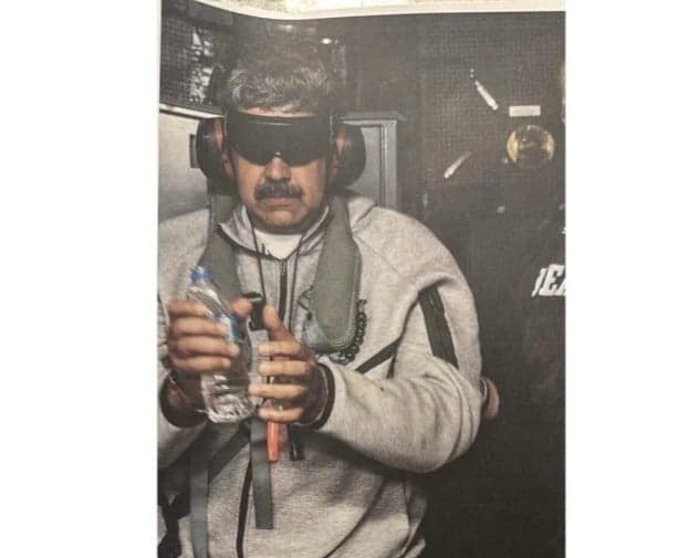 Trump divulga foto de Nicolás Maduro vendado e algemado - Reprodução/X
