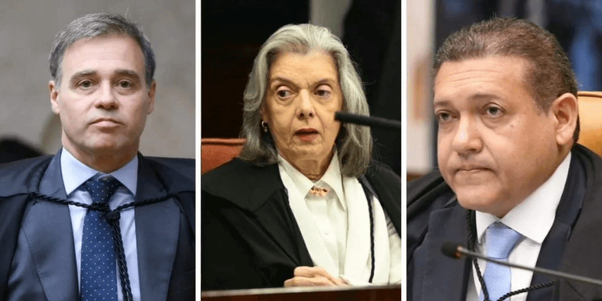Os ministros do STF André Mendonça, Cármen Lúcia e Kassio Nunes Marques. Fotos: Gustavo Moreno/STF, Evaristo Sá/AFP e Carlos Moura/SCO/STF