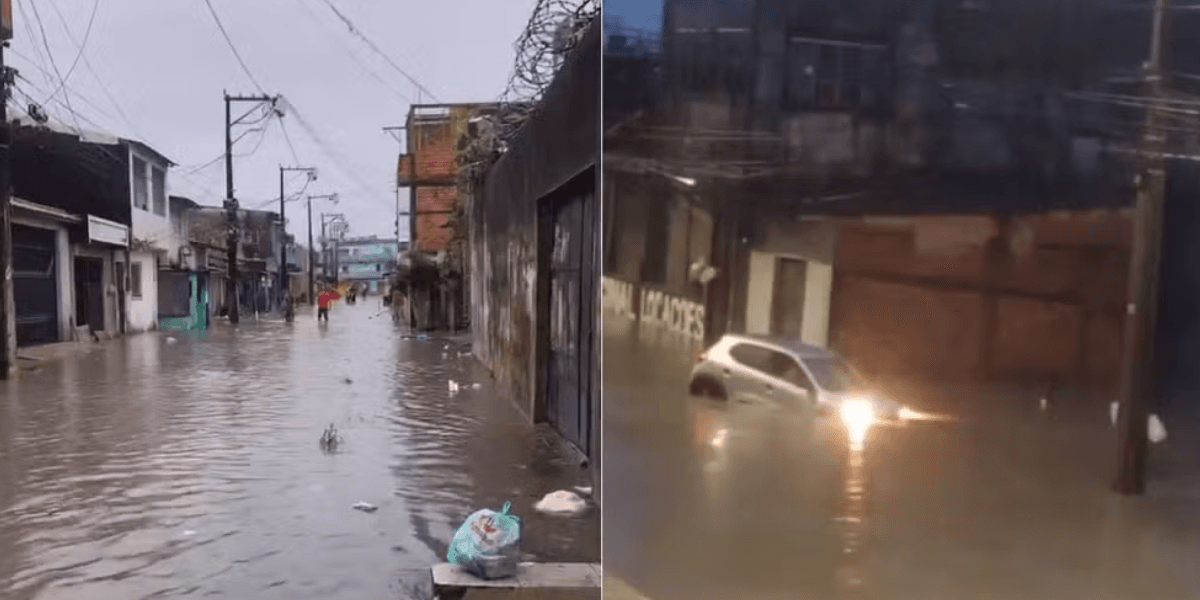 Ruas ficam submersas após chuva de mais de 24 horas em Belém - Foto: Reprodução / TV Liberal