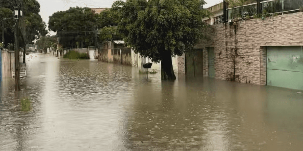 Alagamento em rua de Recife — Foto: Reprodução/TV Globo