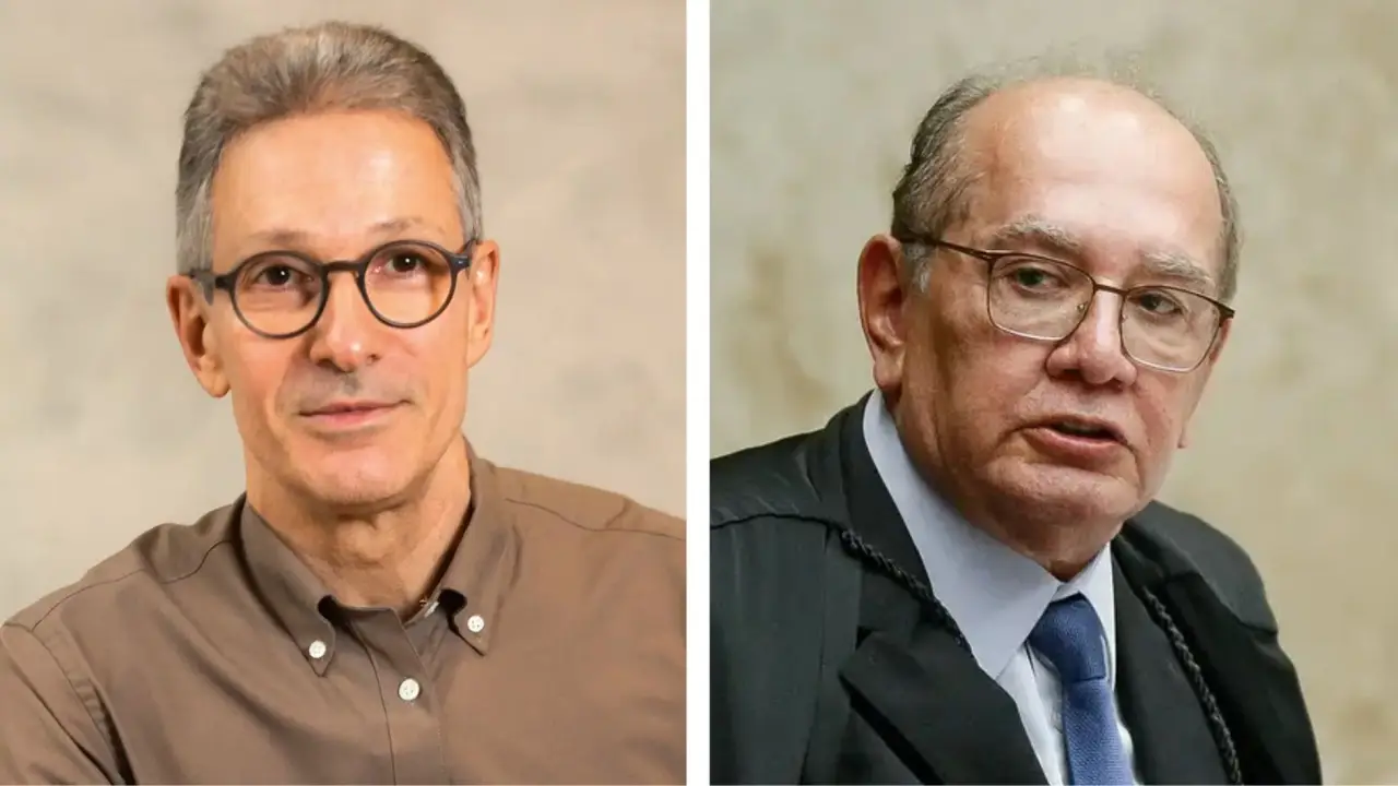 Ministro do STF Gilmar Mendes e o ex-governador de Minas Gerais Romeu Zema (Victor Piemonte/STF | Claudio Gatti/VEJA)