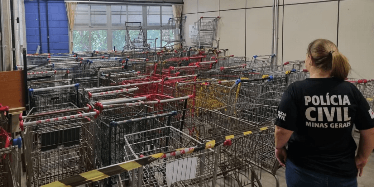 PCMG apreendeu 120 carrinhos de supermercado durante operações - Foto: PCMG/Divulgação