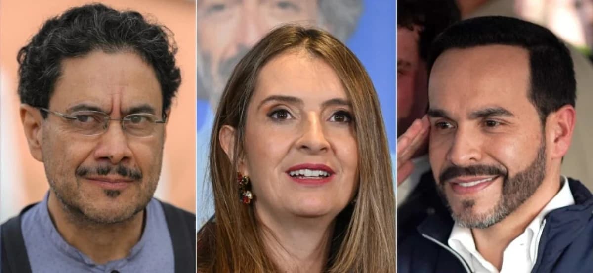 Iván Cepeda, Paloma Valencia e Abelardo de la Espriella, candidatos à Presidência da Colômbia