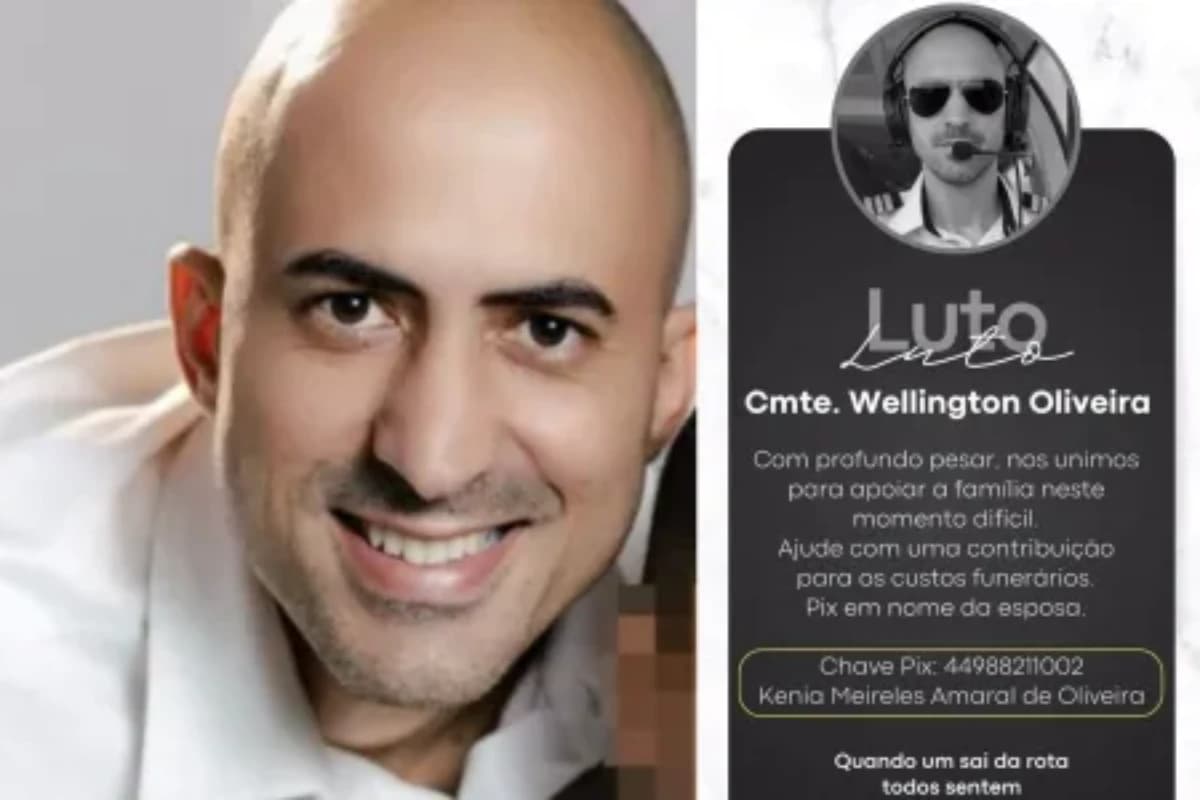 Família de piloto morto em queda de avião em BH faz vaquinha para custear funeral • Reprodução