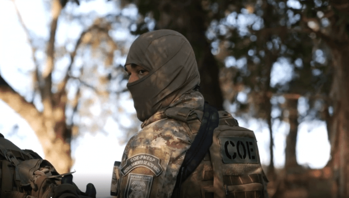 Policial do Comando de Operações Especiais (COE) da Polícia Militar de São Paulo - Foto: Reprodução/SECOM SP