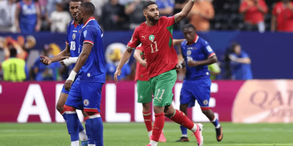 Saibari comemora gol do Marrocos contra o Haiti (Foto: Kevin C. Cox)