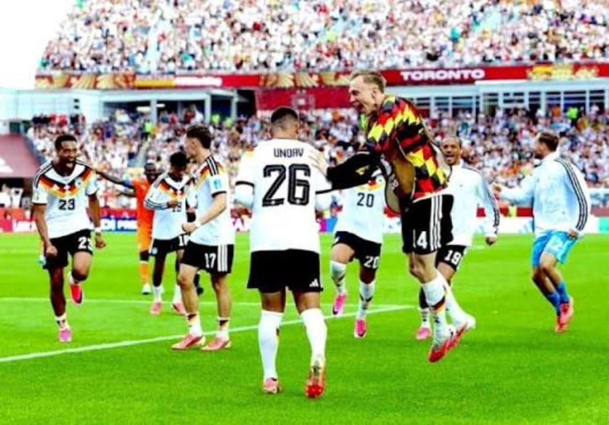 Seleção da Alemanha celebra um gol durante a Copa do Mundo - Foto: Esporte News Mundo