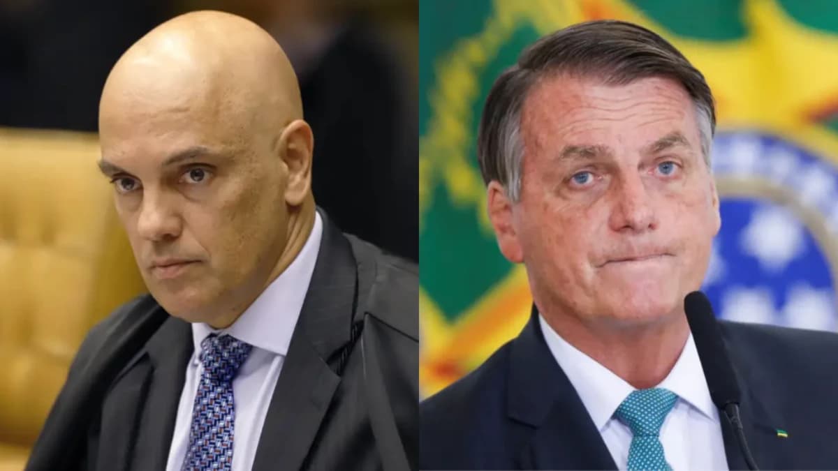 Ministro do STF Alexandre de Moraes e o ex-presidente Jair Bolsonaro - Fotos: Rosinei Coutinho/SCO/STF e Adriano Machado