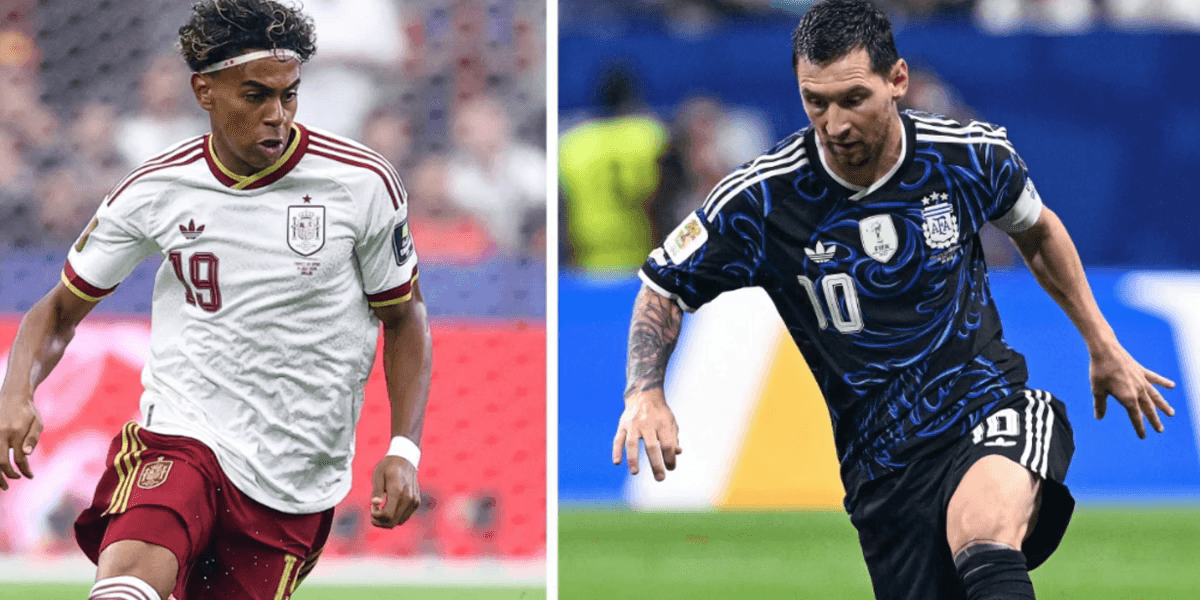 Lamine Yamal e Lionel Messi são as referências técnicas de Espanha e Argentina na grande decisão da Copa do Mundo - Créditos: Montagem sobre fotos da Fifa