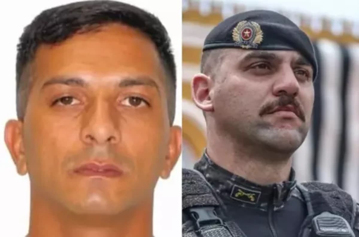 Hércules da Costa Siqueira (à esq.) é suspeito de tentar matar o tenente da PM Ronickson Pimentel dos Santos - Foto: Reprodução