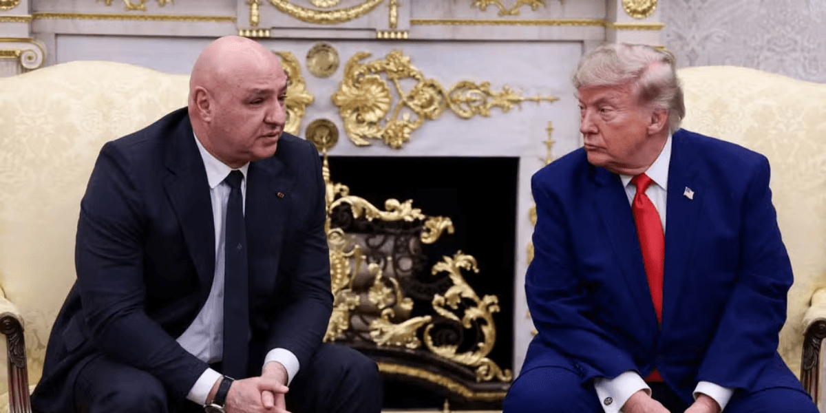 Joseph Aoun, presidente do Líbano, em visita a Donald Trump na Casa Branca - Foto: Evelyn Hockstein