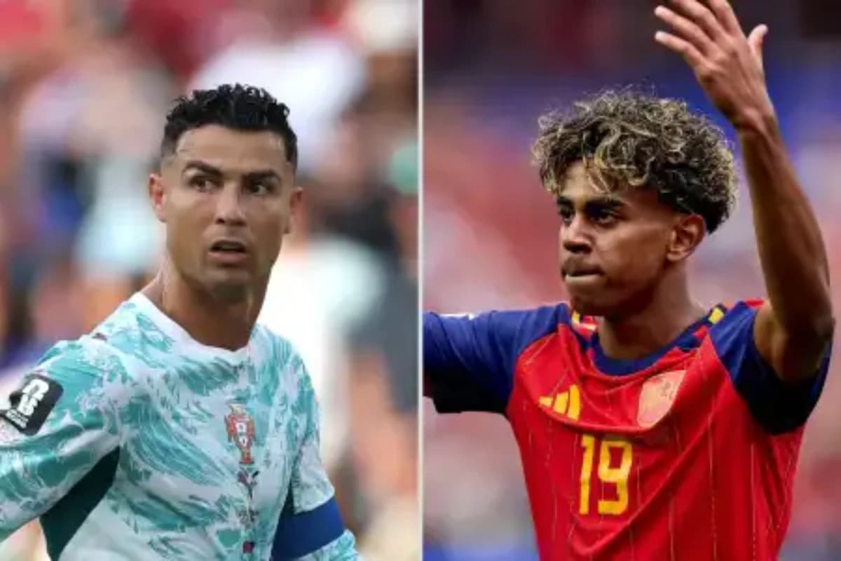 Cristiano Ronaldo, de Portugal, e Lamine Yamal, da Espanha • Fifa / Espanha