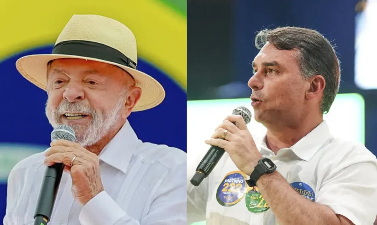 Luiz Inácio Lula da Silva e Flávio Bolsonaro © Ricardo Stuckert/PT e Vittor Sales/PL