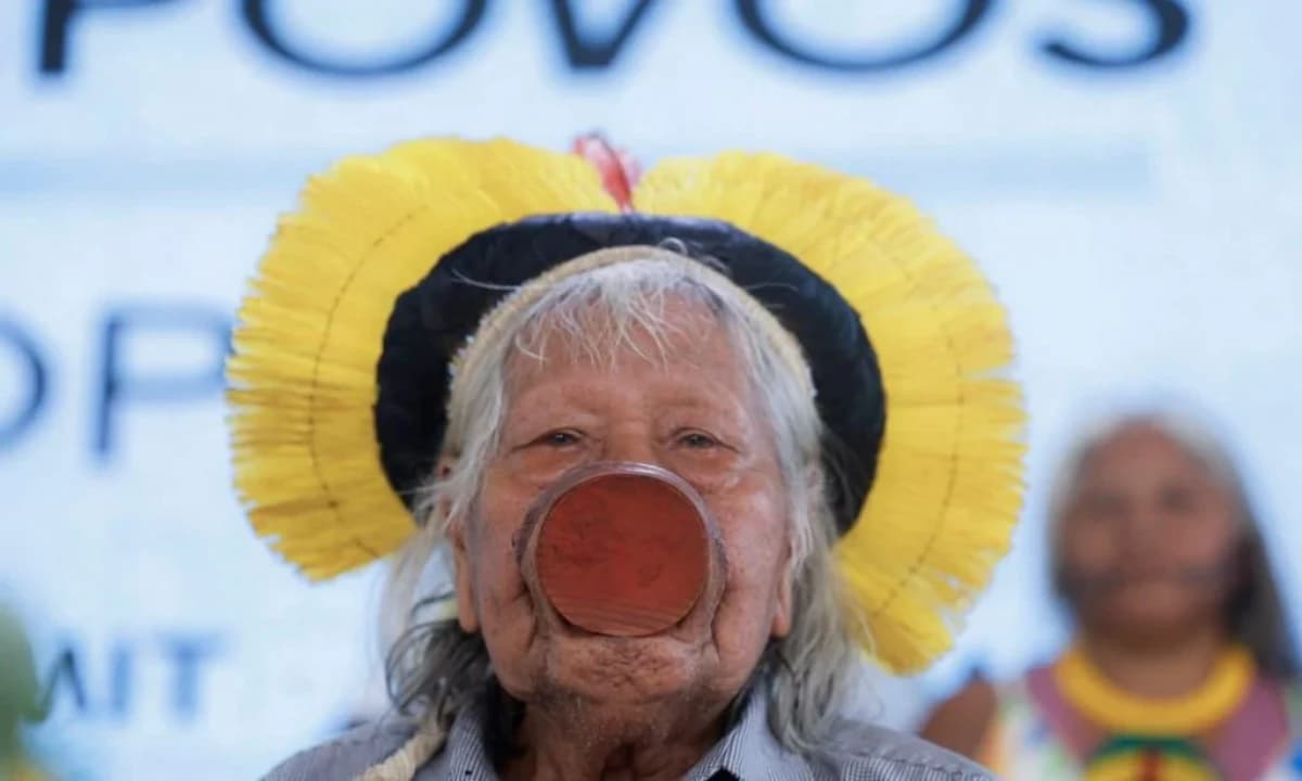 Cacique Raoni Metuktire, de 94 anos - Foto: Tânia Rego / Agência Brasil
