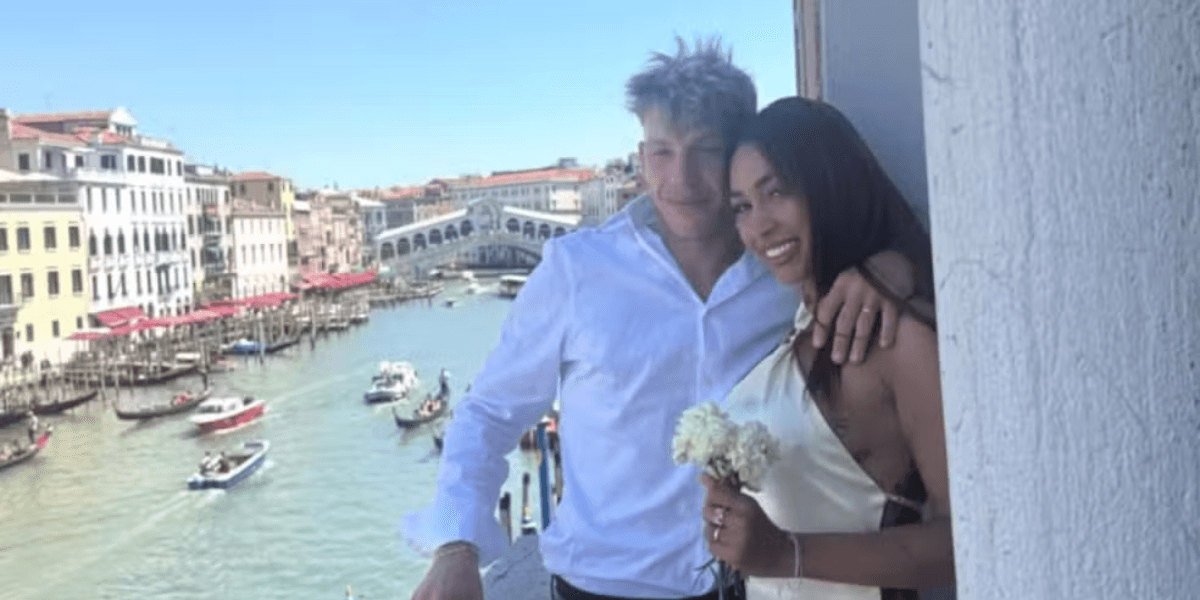 O italiano Sean Michieli, de 25 anos, e a brasileira Gabriela Querino Elorriaga, de 26, em Veneza, na Itália. — Foto: Redes sociais