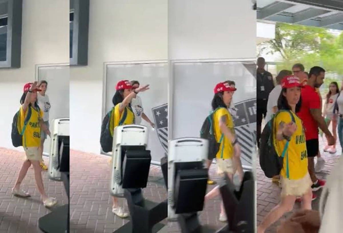Eleitores denunciam mulher fazendo saudação nazista após votar no Rio — Foto: Reprodução