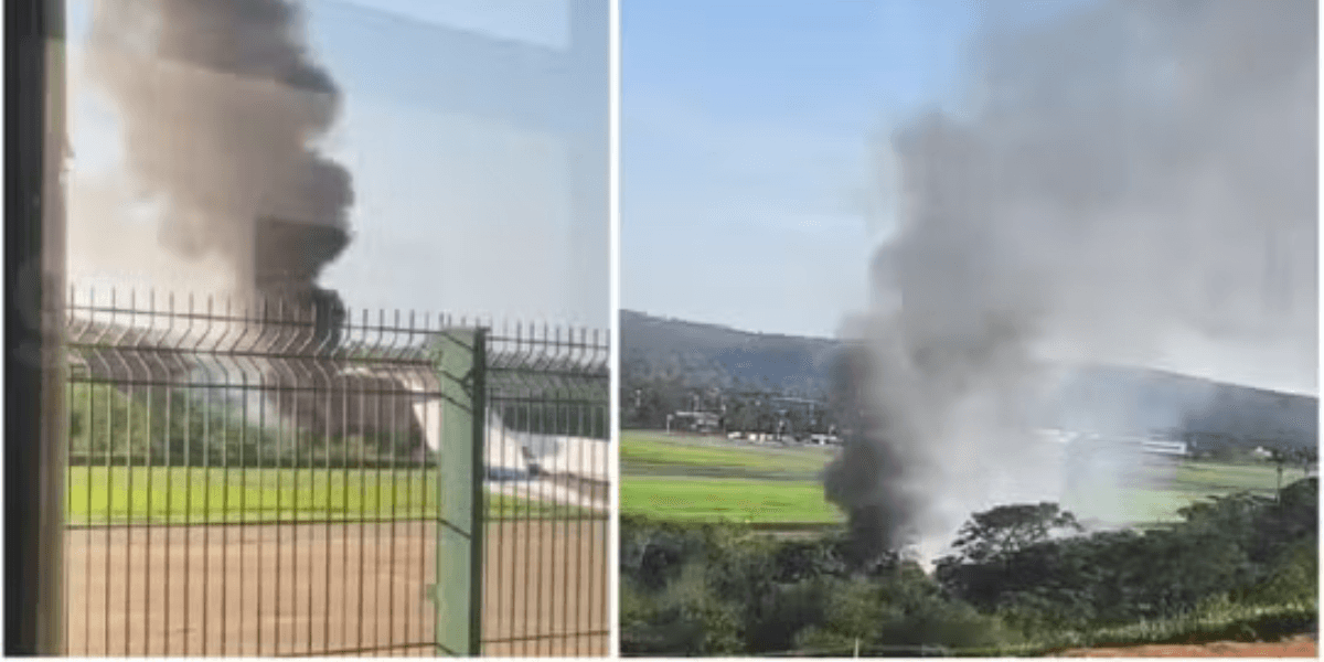 Queda de aeronave é apurada nas imediações do Aeroporto do Vale do Aço — Foto: Redes sociais