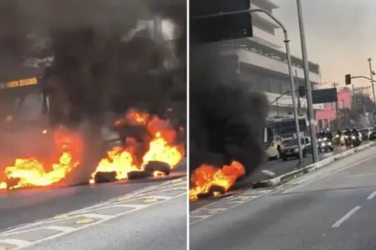 Manifestação na Av. Antônio Carlos • Imagens cedidas