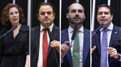 Carla Zambelli (PL-SP) Glauber Braga Eduardo Bolsonaro (PL-SP) e Alexandre Ramagem (PL-RJ)