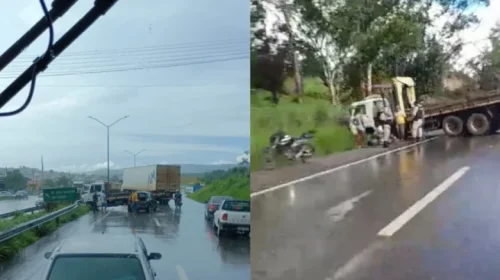 Congestionamento de 17 km na BR-040 após dois acidentes