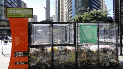 Lixômetro na Praça Sete