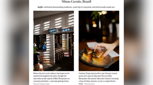 Minas Gerais entra na lista dos principais destinos gastronômicos do mundo em 2026