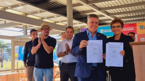 Prefeita Marília Campos, de Contagem, e o prefeito Álvaro Damião, de BH,