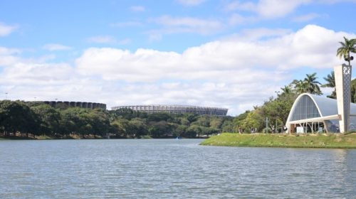 belo horizonte - bh - lagoa da pampulha com mineirao ao fundo