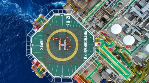 heliponto da plataforma P-78 da Petrobras